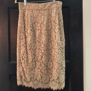 J. Crew Pintucked Pencil Skirt in Lace